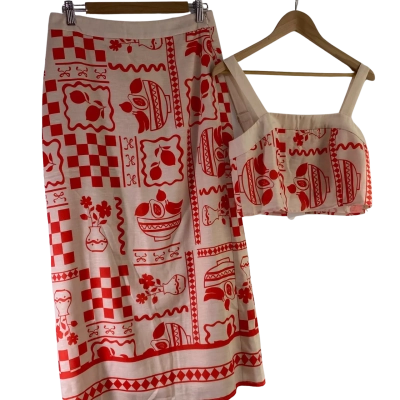 Billy J Top and Midi skirt two piece set size 10