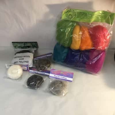 Assorted Wool For Crafting and Felt as pictured