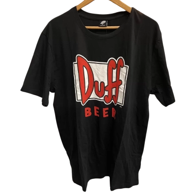 The Simpsons Mens Duff Beer Size XL Short Sleeve T-shirt Black  