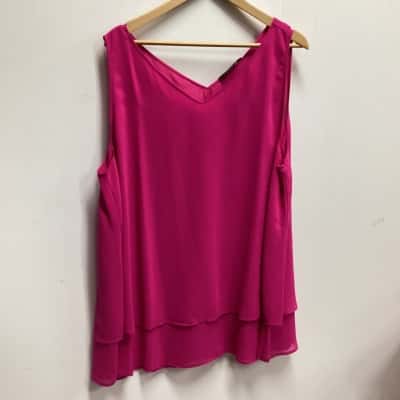 Sara Womens  Size 24 Sleeveless Top Pink  (k)