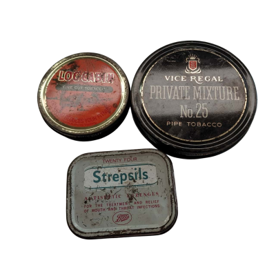 Vintage Chewing Tobacco and Strepsils Tins
