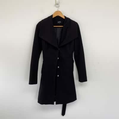Bardot Black Trench Coat  Size 8 
