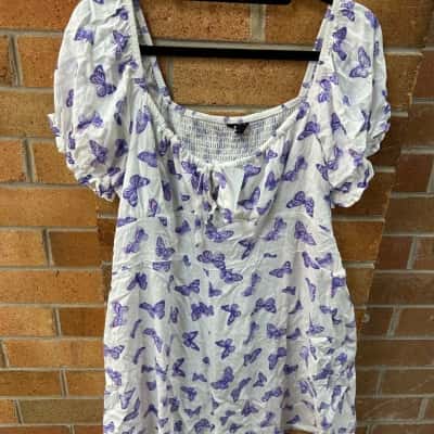 Jay Jays Womens  Size 16 Playsuit White / Purple Butterflies 