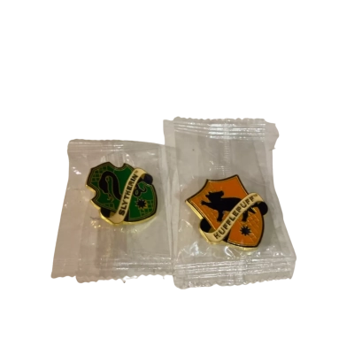 Harry Potter Hufflepuff Crest Enamel Pin Badge and Slytherin House Crest Enamel Pin Badge 