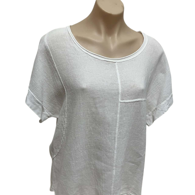Imagine Fashion Italy Womens  Size S Short Sleeve Top White 