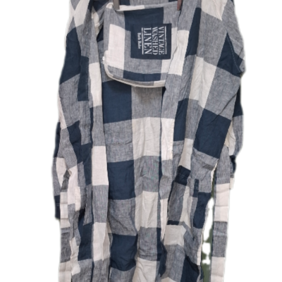  Adaris Vintage Wsahed Linen Robe Womens  Size L / One Size Pyjamas Blue / Multicoloured 