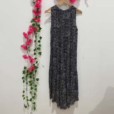 Bee Maddison Womens Sleeveless Dress Size M Black  / White 