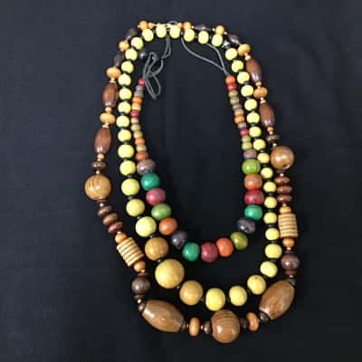 Selection of 3 Womens Wood Bead Necklaces