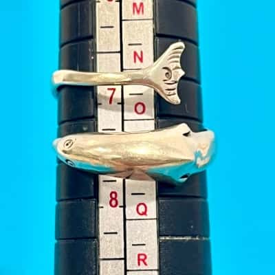 925 Silver Dolphin Twist Ring