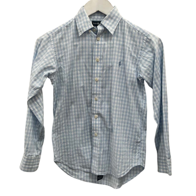 Ralph Lauren Kids  Size 10 Button up, long sleeved Blue / Checked / White 