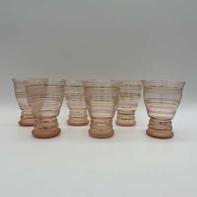 Retro Pink & Gold Crystal Tumblers [S#6]