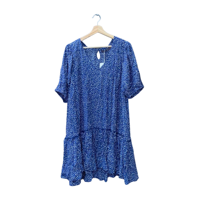 Mister Zimi Size 16 Casual Dress Navy Blue / Multicoloured / Pattern / White BNWT