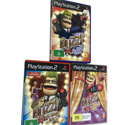 PlayStation 2 Buzz! Music Quiz Games Bundle - 3 Titles