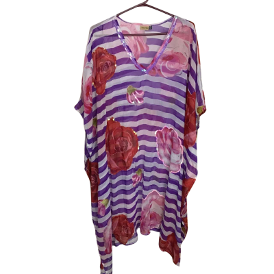 Tree of Life Womens  One Size Sheer Vibrant Kaftan Top