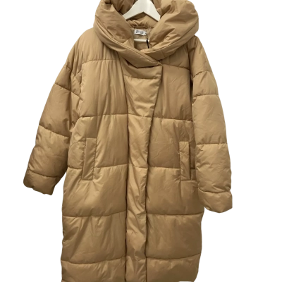Beginning Boutique Womens  Size M Puffer Coat with Hood Beige 