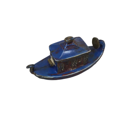 Vintage Tape Measure Blue Boat Works Celluliod Early 1900’s German Approx 7 x 3cm