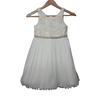 Couture Princess Kids  Size 6~7 Off White Embellished Dress