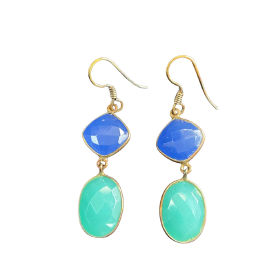 Adrift Womens drop Earrings Blue / Gold-tone / Turquoise 