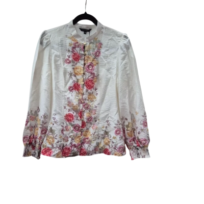 Portmans Womens  Size 12 Long Sleeve Top Cream / Floral 