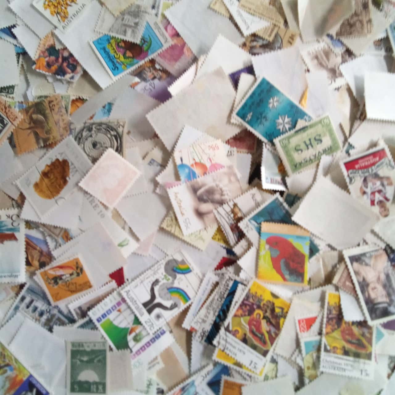 250 Grams Of Mixed World And Australian Stamps Off Paper So The Weight