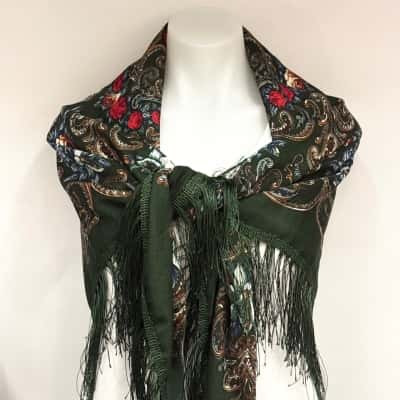 Versatile Green Boho Square Scarf - 109cmx109cm