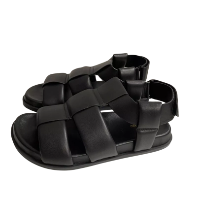 Alpha60 Womens  Size 37 Leather Sandals Black 