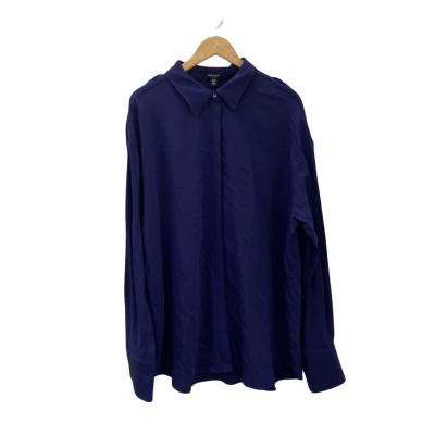Karen Millen Womens  Size 20 Long Sleeve Shirt Navy Blue 