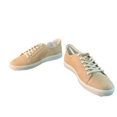Ecco Womens soft leather sneakers Size 40 Beige / White BNWT
