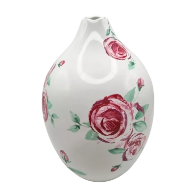 Royal Doulton Teardrop Shaped Vase, Large 29cm Height Rose Clouds Pattern ©2004 (brica Shelf)