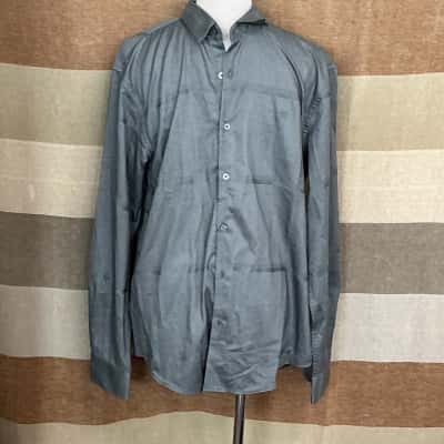 Calvin Klein Mens  Size XL Business Shirt Grey 