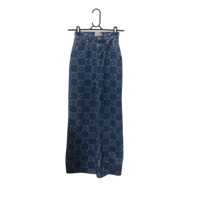 Kids Ghanda Blue Jeans With Flower Print Size 12-13