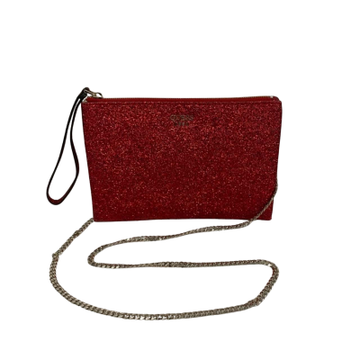 Guess Red Glitter Clutch Handbag