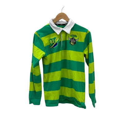 NRL Kids  Size 16 Rugby Top Green Canberra Raiders #82