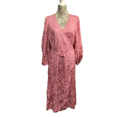 Piper Womens  Size 12 Pink Jacquard Maxi Ecovero Dress 