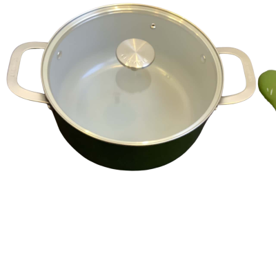 Brand New  Crumble 24 cm Ceramic Pot with Glass Lid Broccoli 