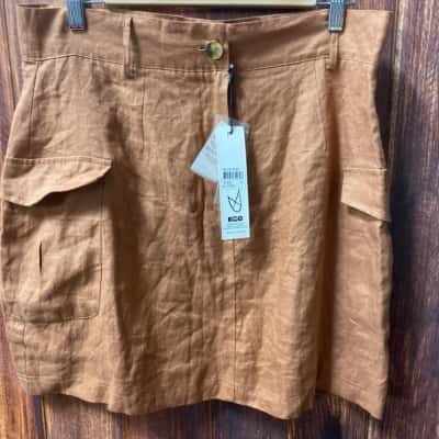 Minkpink  Size XL rust colour linen skirt new 