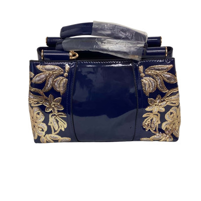 Nicole & Doris Women's Handbag Navy Blue / Gold / Silver Sequined 