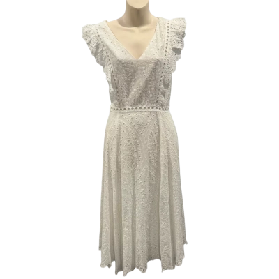 Portmans Womens  Size 16 Midi Dress White 