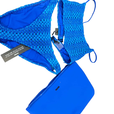 Triangl crochet bikini says L but very small see measurements (photos)