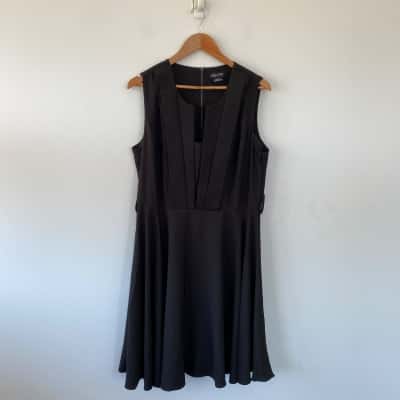 City Chic Black Sleeveless Midi Dress Size S