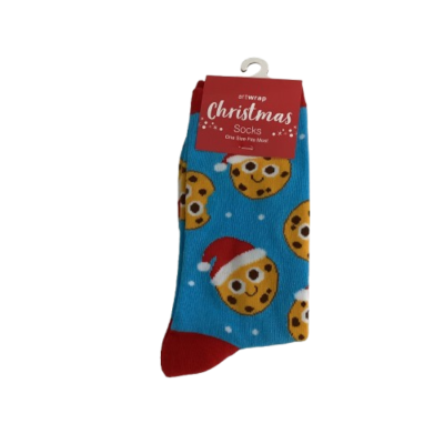 New Artwrap  Unisex Christmas Socks One Size Fits Most: Christmas Cookie Print #1019-1-PP