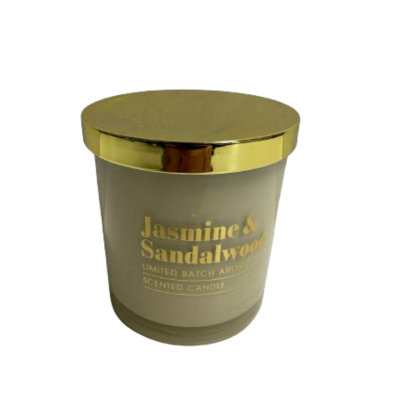 New Jasmine & Sandalwood Fragrant Candle with Gold Lid #111044