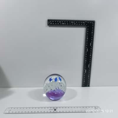 Blown Glass Paper Weight Murano Style Dolphin Trio Ornament 