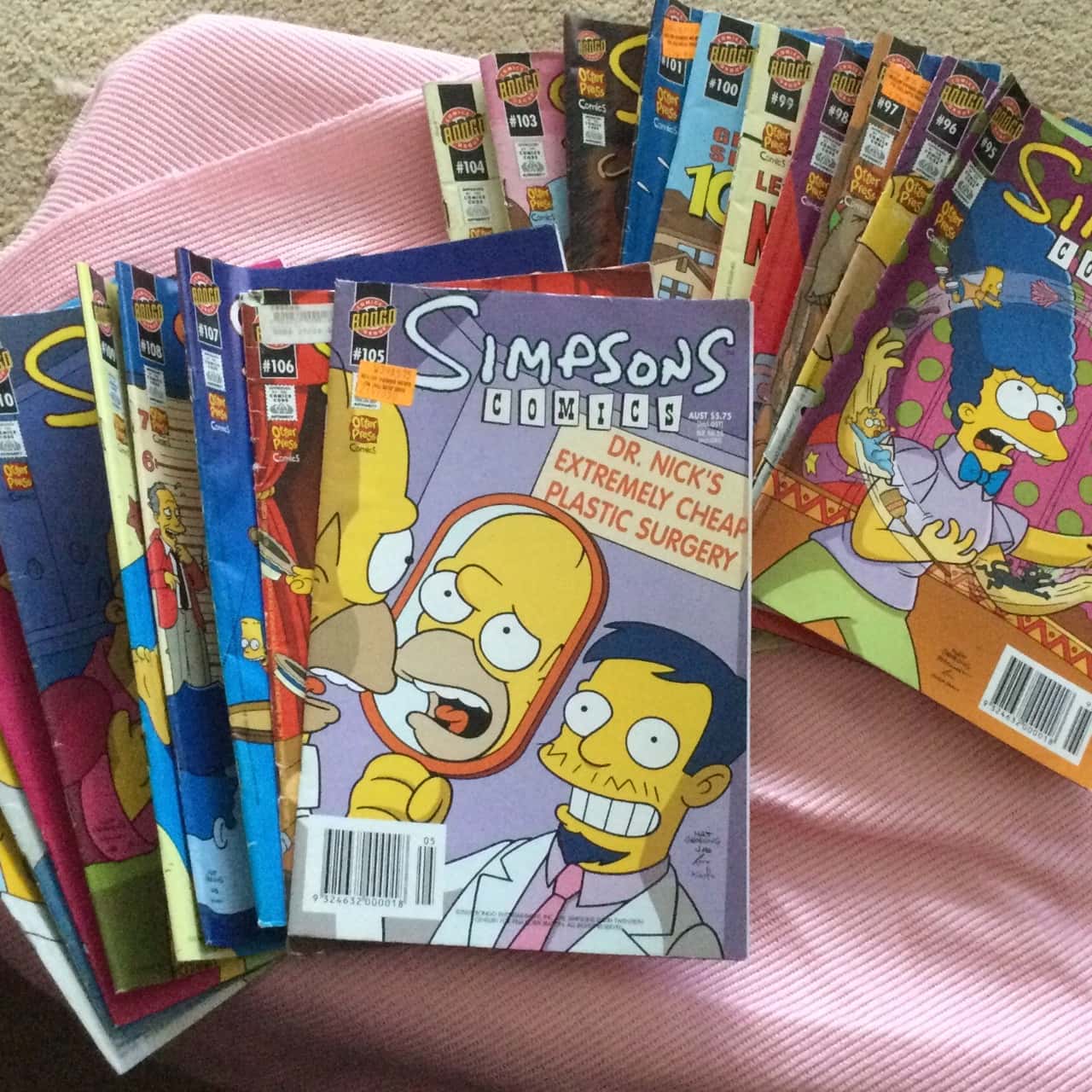 Simpsons Comics Set of 19 Books from volume #95 to #113 (s)