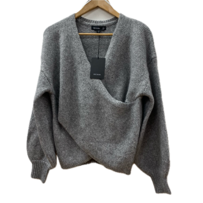 Decjuba Womens Wrap Jumper Size S Grey 