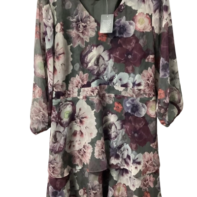 Jacqui-E Womens  Size 14 Floral Dress Multicoloured 