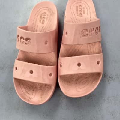 Pink Crocs Platform Sandals    Size 10 