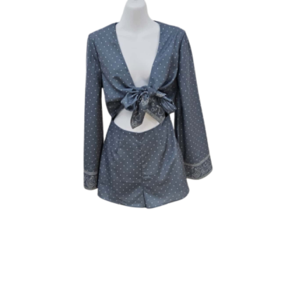 Finders Keepers Womens  Size XXS Long Sleeve Playsuit / Playsuit Blue 