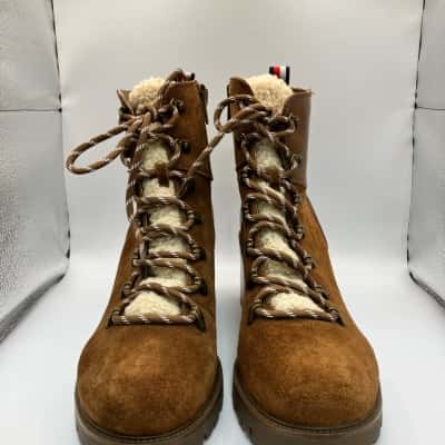 Tommy Hilfiger Womens Faux Fur Boots Size 10 Brown 