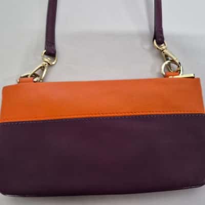 Oroton Womens Cross Body Bag Orange / Purple 